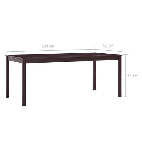 Maison Madeleine -  11 Piece Dining Set Pinewood Dark Brown